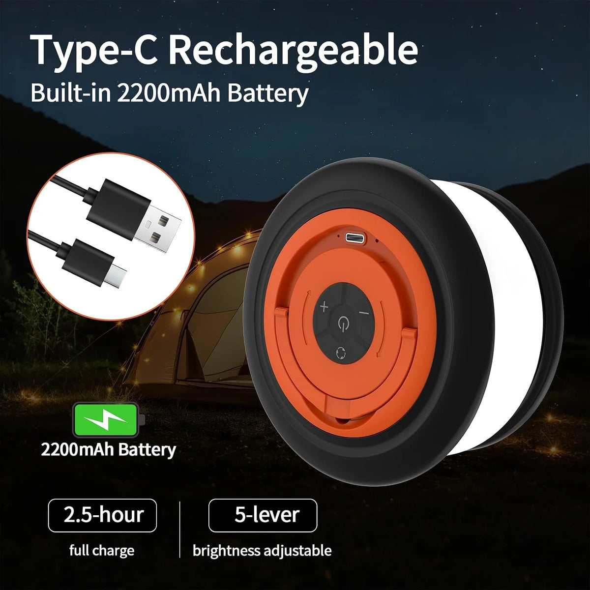 2-Pack Camping String Lights | 32.8FT Rechargeable LED | 2200Mah Battery | 4-In-1 Storage | IPX4 Waterproof | Outdoor & Patio