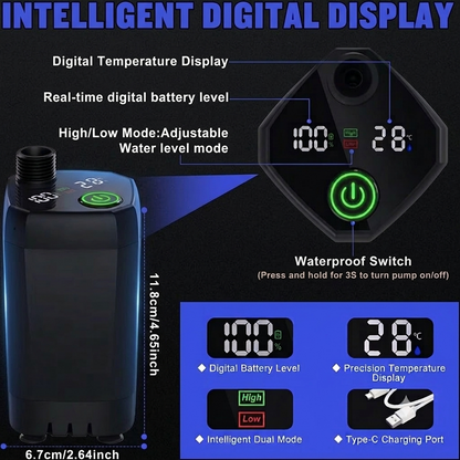 Portable Outdoor Shower | 6000mAh Rechargeable Shower with LED Temperature Display