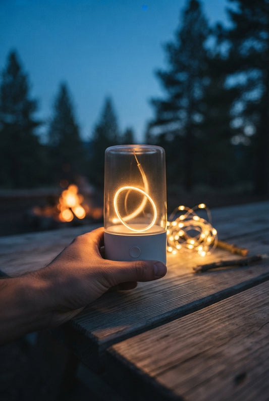 Rechargeable Table Lamp — Ember LED Filament Light, Touch Control, Battery Powered & Portable, for Bedroom, Patio, Dining & Camping