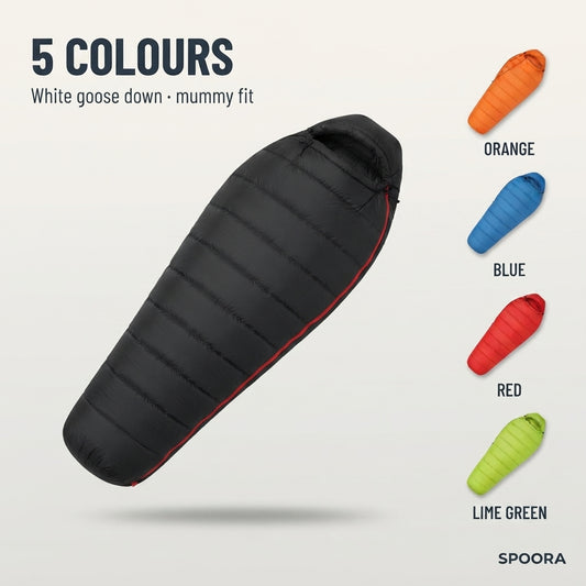 Down Sleeping Bag - Goose Down Mummy Sleeping Bag, Lightweight & Packable for Camping, Hiking & Backpacking