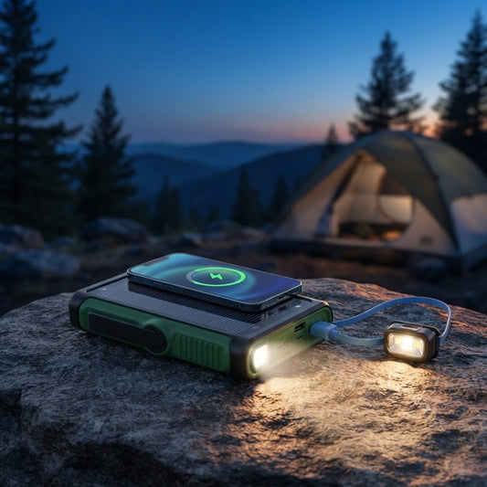 50000Mah Solar Power Bank 22.5W Magnetic Wireless Charging Camping Powerbank with Cables External Battery for Iphone Magsafe