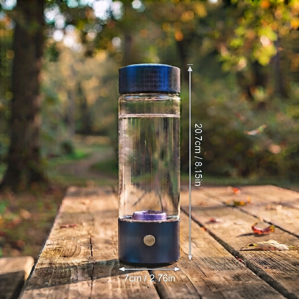 Hydrogen Water Bottle, Portable Hydrogen Water Ionizer Machine Generator Rechargeable Hydrogen Rich Water Glass Health Cup
