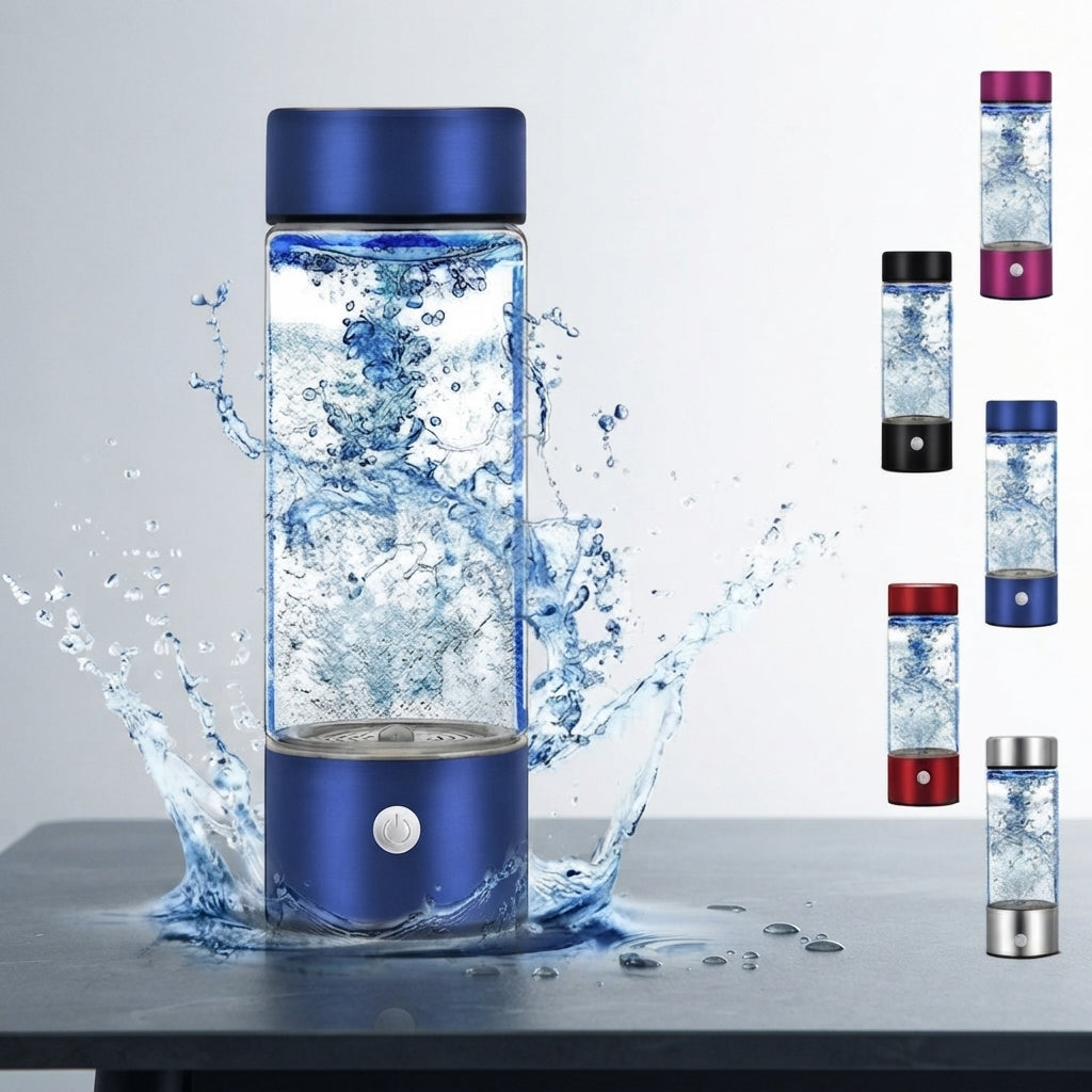 Hydrogen Water Bottle, Portable Hydrogen Water Ionizer Machine Generator Rechargeable Hydrogen Rich Water Glass Health Cup