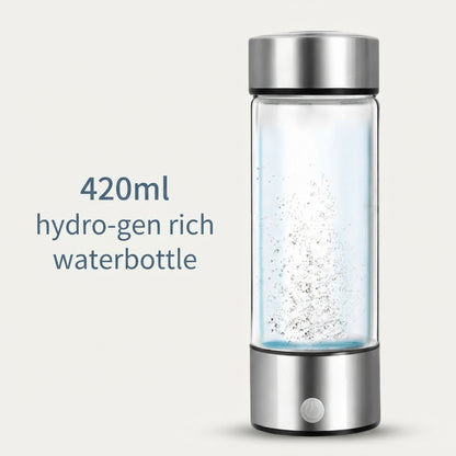 Hydrogen Water Bottle, Portable Hydrogen Water Ionizer Machine Generator Rechargeable Hydrogen Rich Water Glass Health Cup
